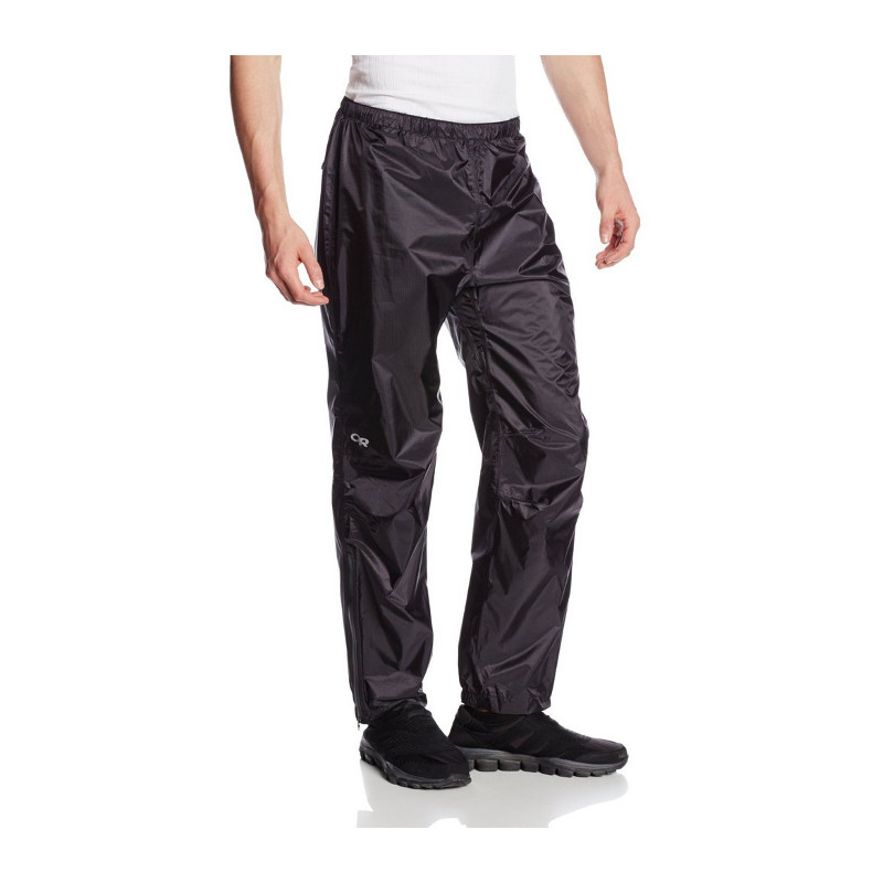 Unisex Black Polyester Goretex Waterproof Overtrousers Walking Hiking 