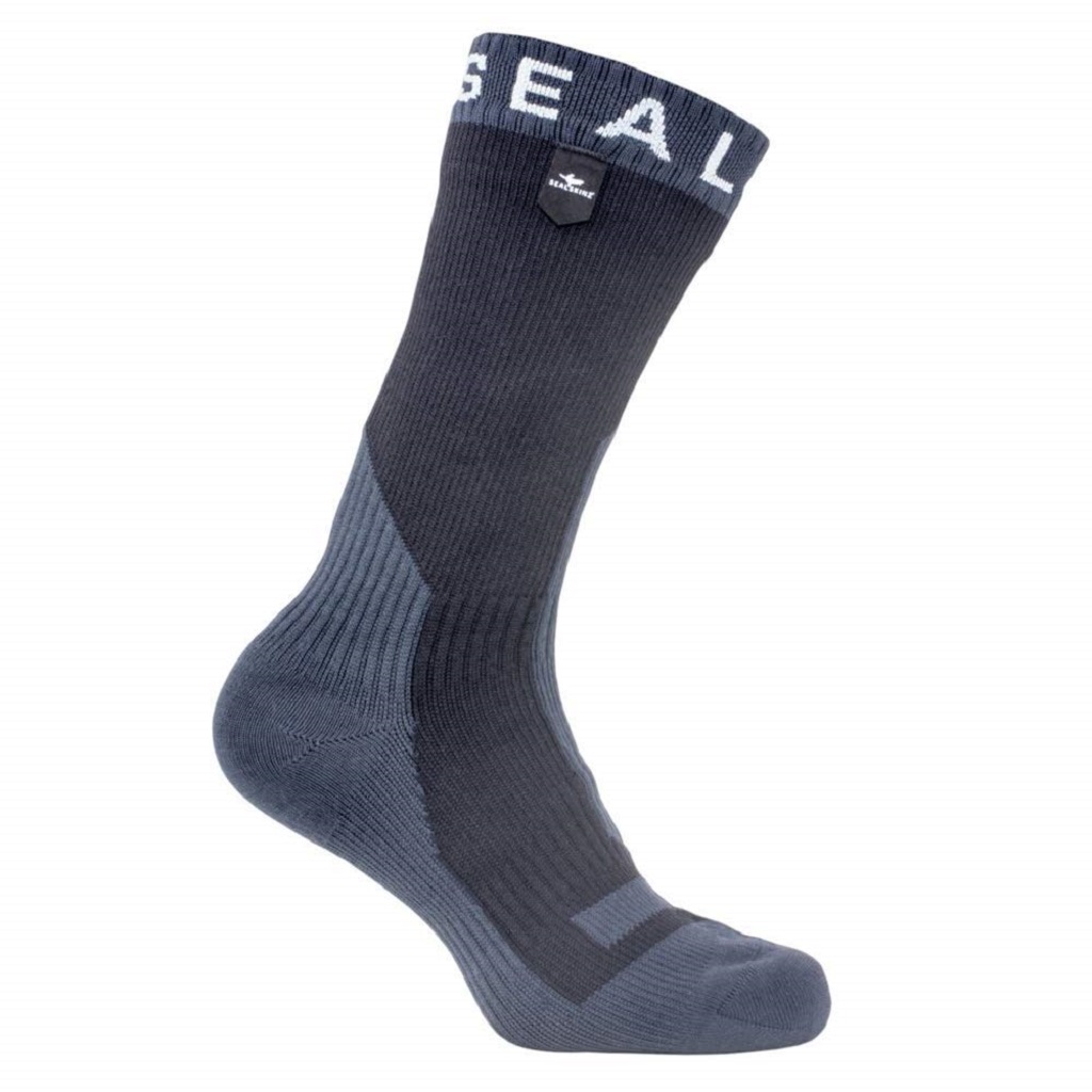 Sealskinz Red Grey WP Socks All Weather Soft Anti Blister Mid Sock Waterproof 