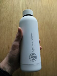 Apex International Water Bottle - Rubber coating provides good grip