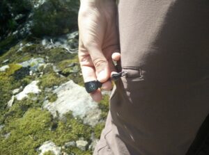 CimAlp Interstice Light Hiking Pants - mini-compass on the zippered side pocket