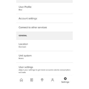 Suunto App: The settings section