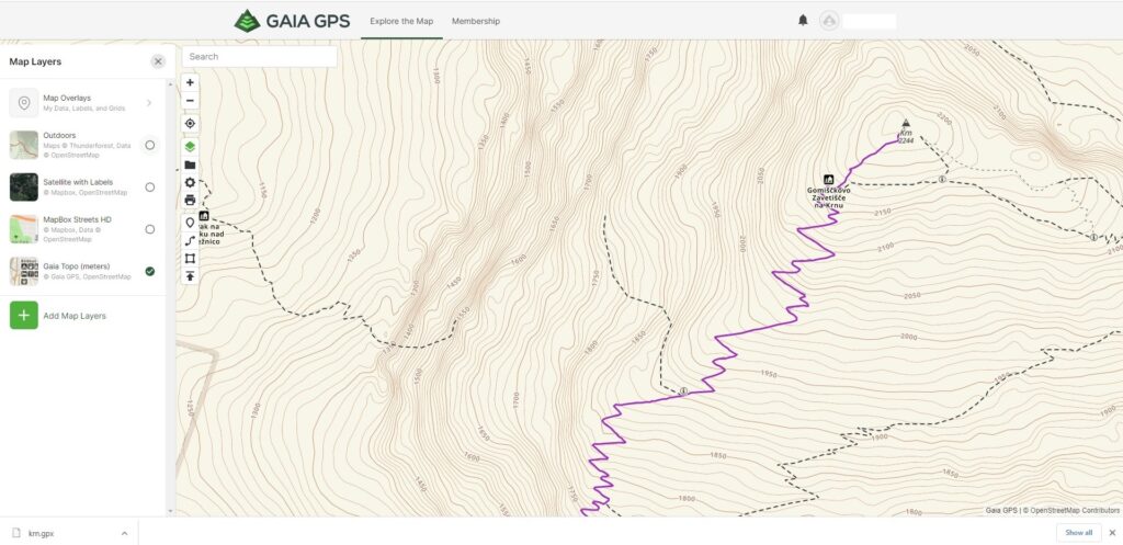 GAIA GPS Planner