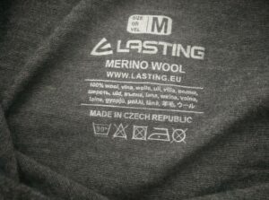 Lasting Merino 160 Atila Base Layer - printed washing instructions