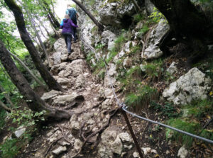 Lake Bled Osojnica hike - steep path up to Ojstrica