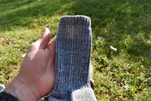Thorlos Moderate Cushion Crew LTH socks are made of quite dense and thick material 