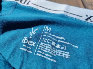 Ibex Natural Boxers - printed washing instructions