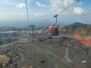 Mount Etna Hiking Trail - view from cable car on the way up